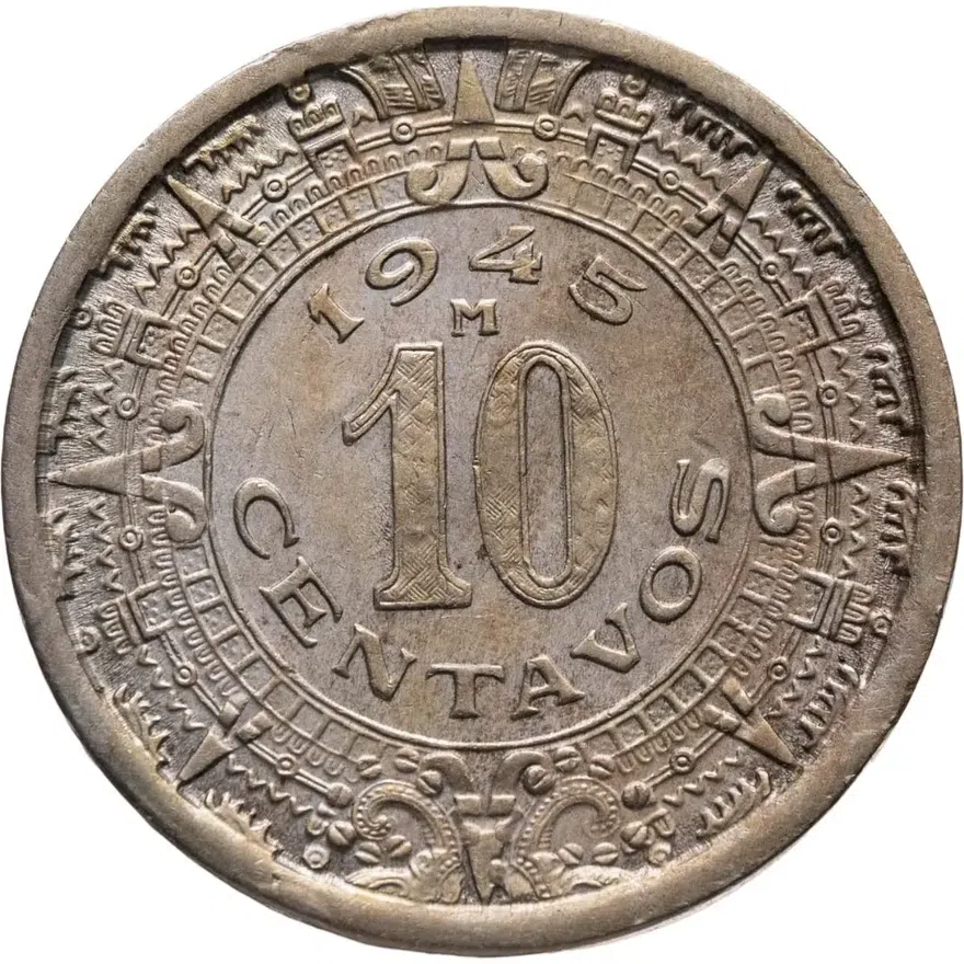 Мексика 10 сентаво (centavos) 1945, аверс