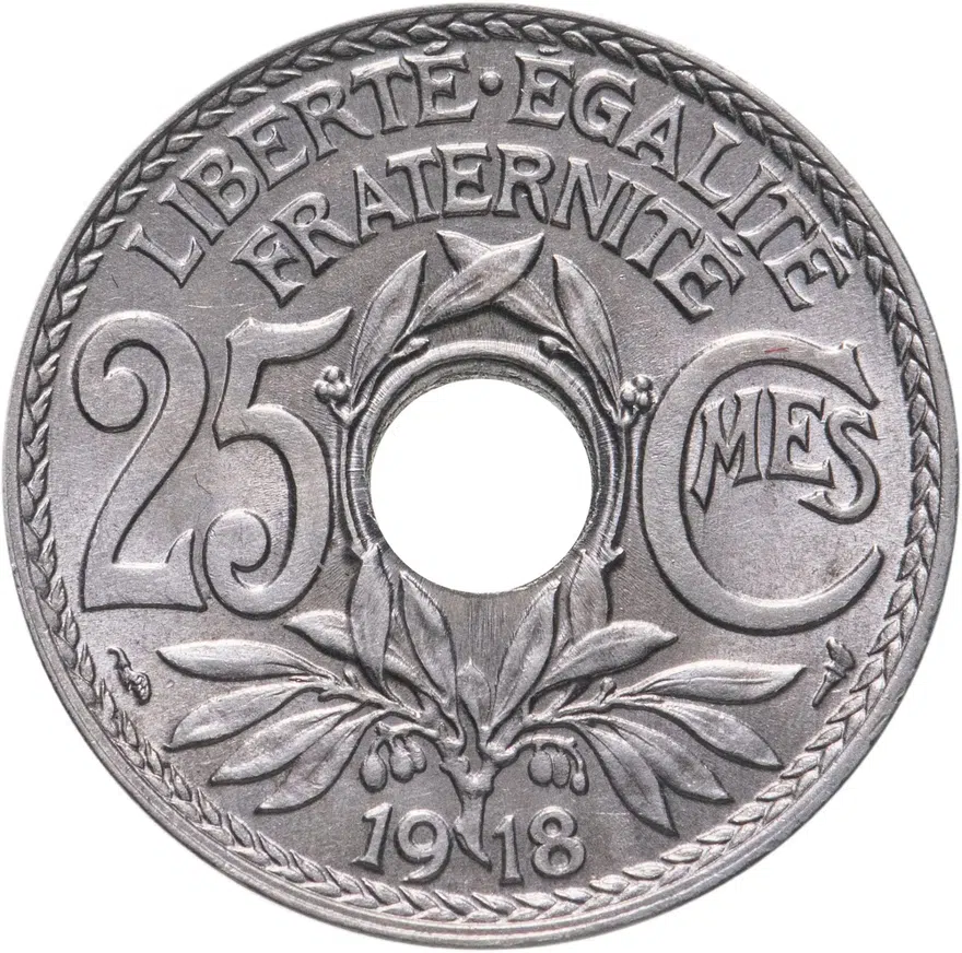 Франция 25 сантимов (centimes) 1918
