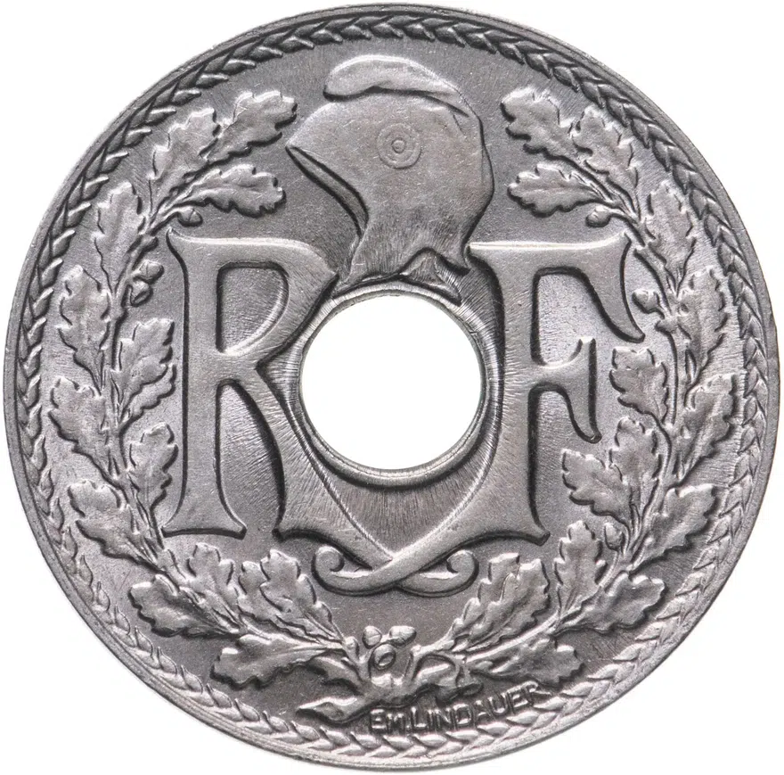 Франция 25 сантимов (centimes) 1918, реверс