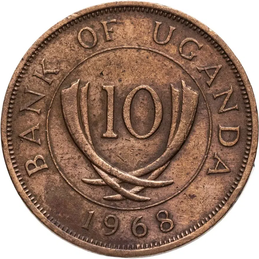 Уганда 10 центов (cents) 1968, реверс