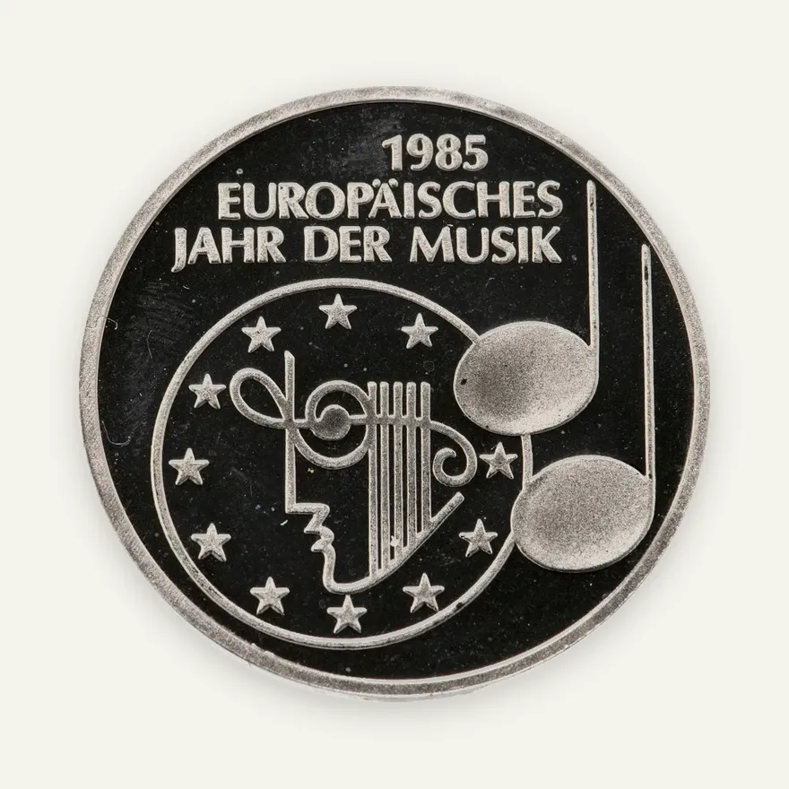 Германия 5 марок (deutsche mark) 1985  Европейский год музыки, аверс