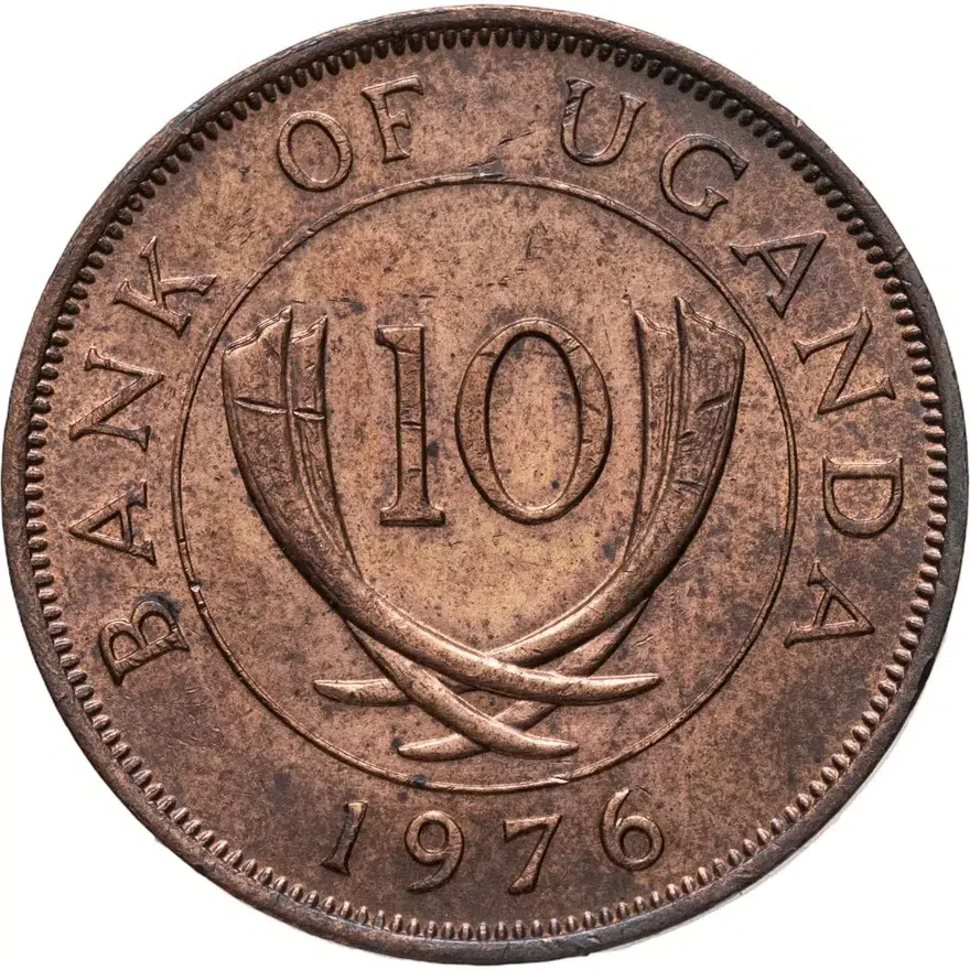 Уганда 10 центов (cents) 1976, реверс