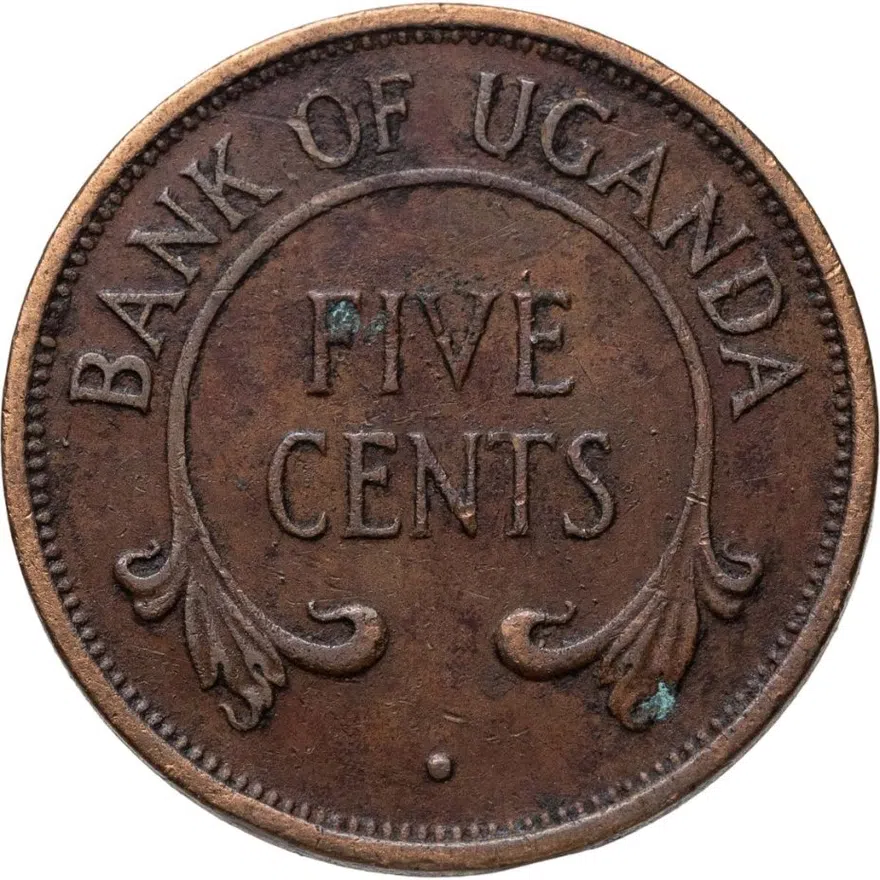 Уганда 5 центов (cents) 1966, реверс