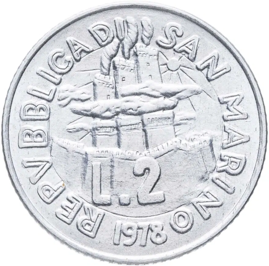 Сан-Марино 2 лиры (lire) 1978  Работа, реверс