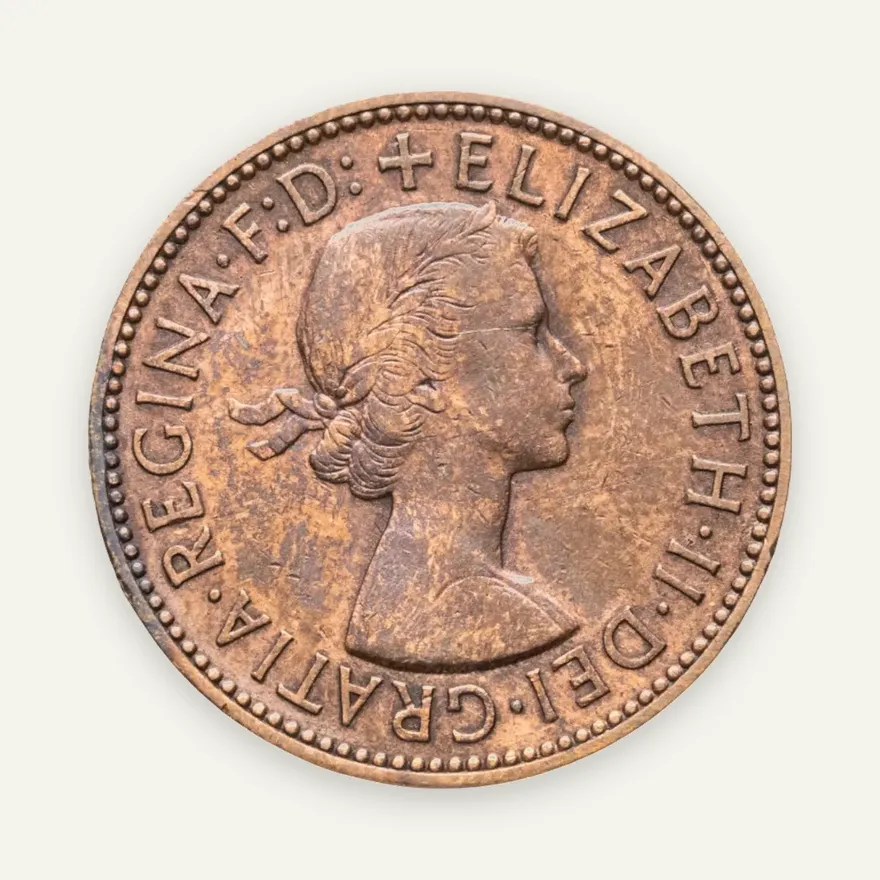Великобритания 1/2 пенни (penny) 1955, реверс