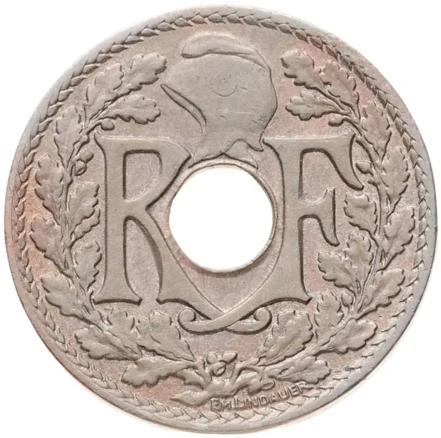 Франция 10 сантимов (centimes) 1928, реверс