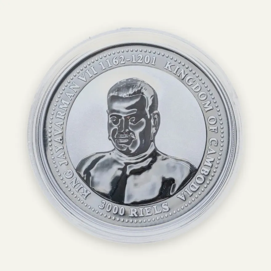 Камбоджа 3000 риелей (riels) 2006 "Год собаки: Шарпей" с сертификатом, реверс