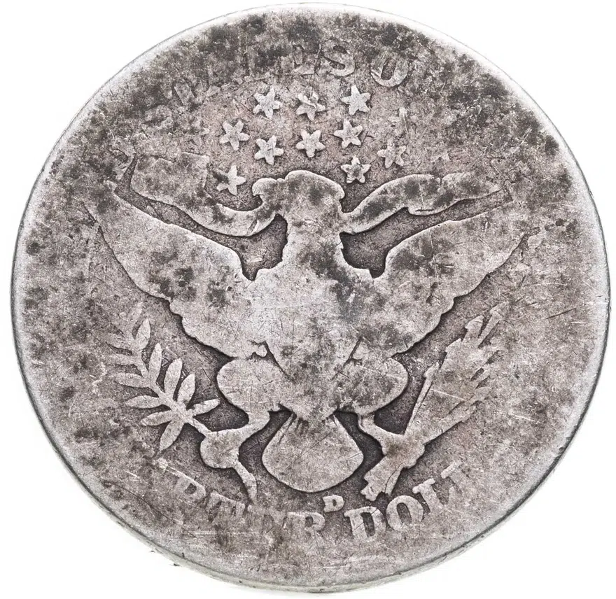 США 25 центов (квотер, 1/4 доллара, quarter dollar) 1916 D Barber Quarter знак монетного двора: "D" - Денвер, реверс