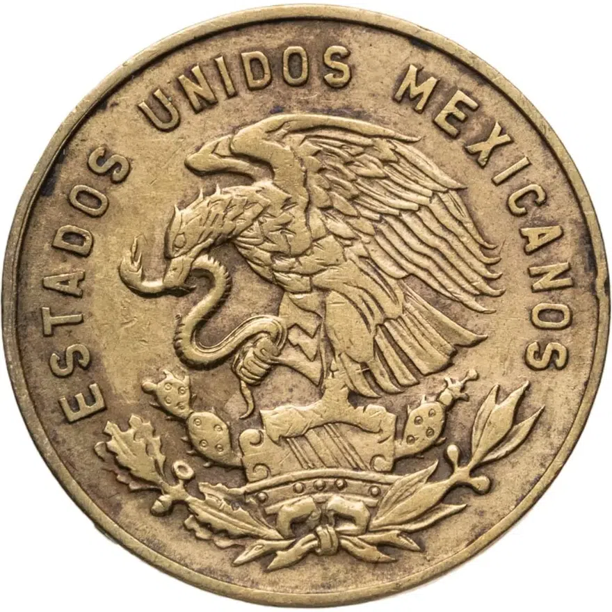Мексика 5 сентаво (centavos) 1958, реверс