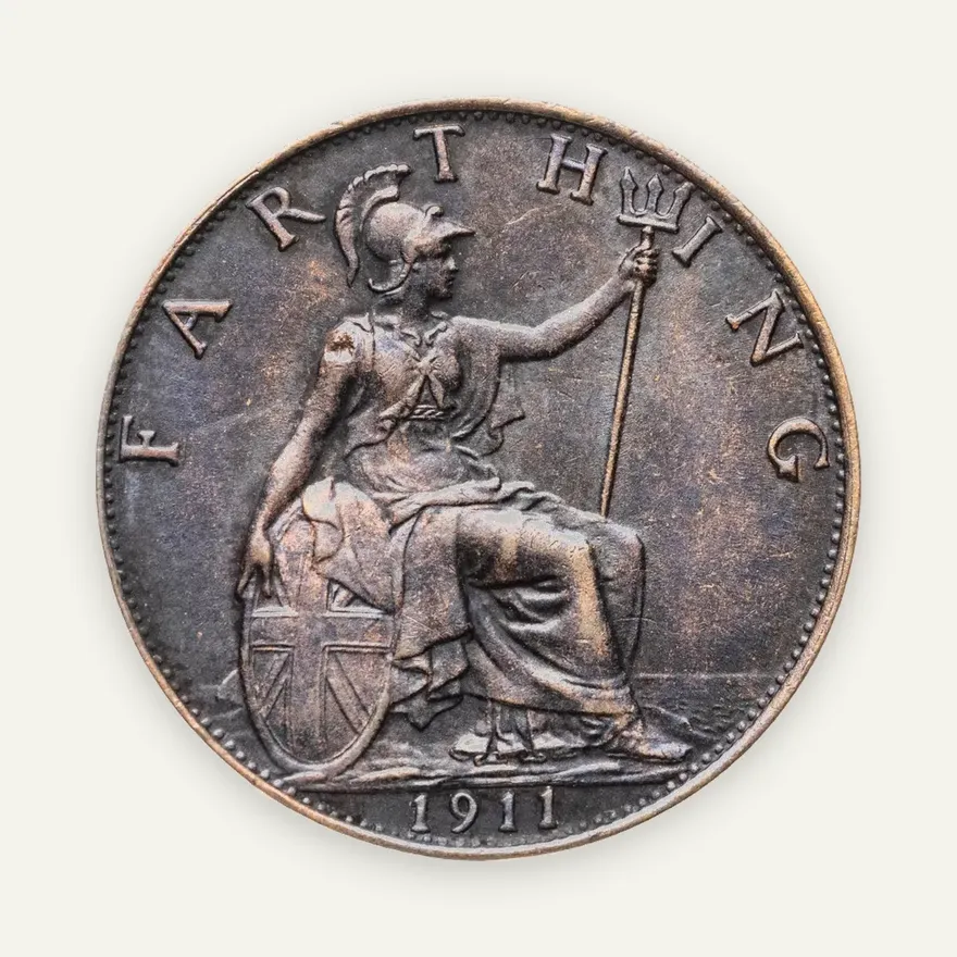 Великобритания 1 фартинг (farthing) 1911, аверс