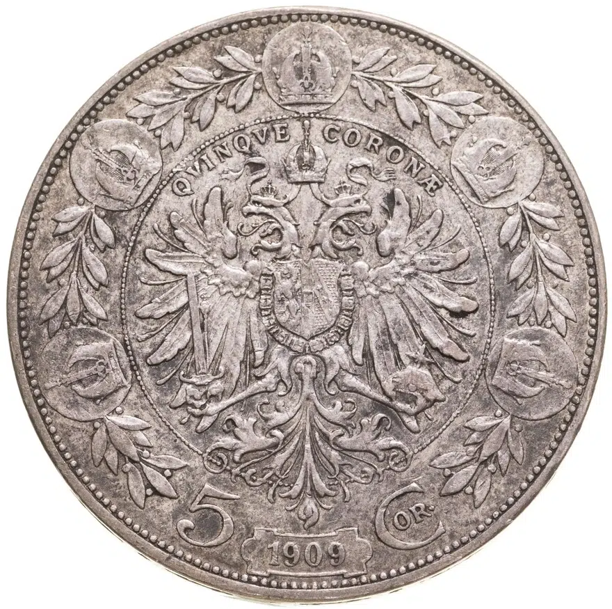 Австро-Венгрия 5 крон 1909, реверс