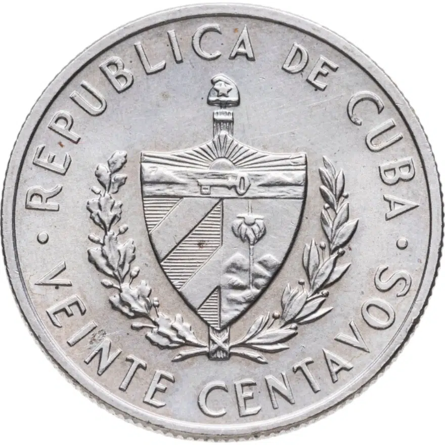 Куба 20 сентаво (centavos) 1968 Хосе Марти, реверс