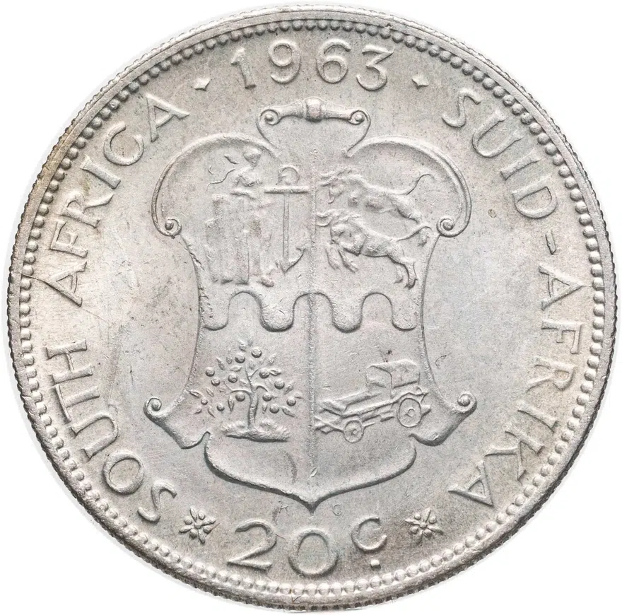 ЮАР 20 центов (cents) 1963, реверс