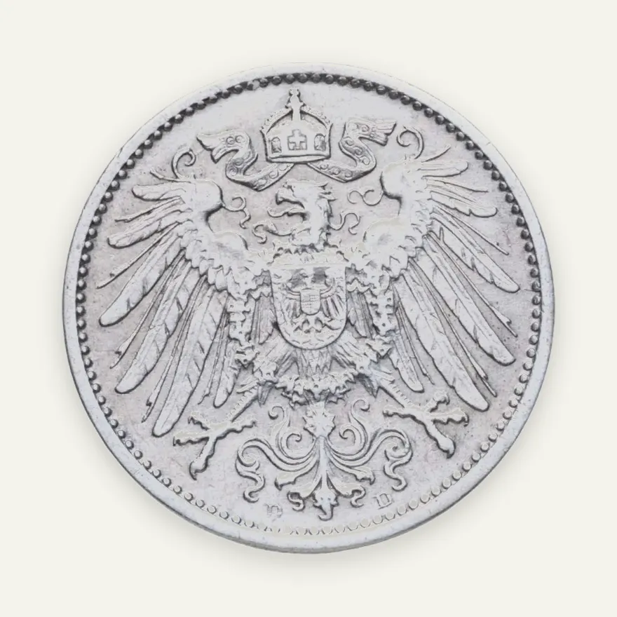 Германия 1 марка (mark) 1899 D  знак монетного двора: "D" - Мюнхен, реверс