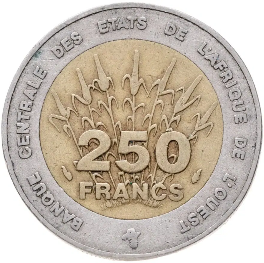 Западная Африка (BCEAO) 250 франков (francs) 1993, реверс