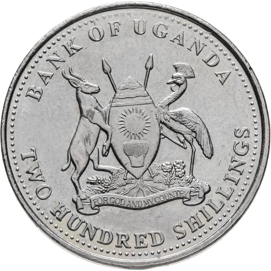 Уганда 200 шиллингов (shillings) 1998, аверс