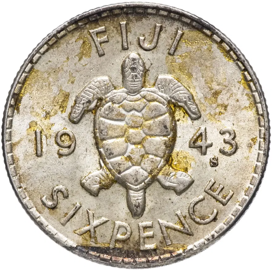 Фиджи 6 пенсов 1943, реверс