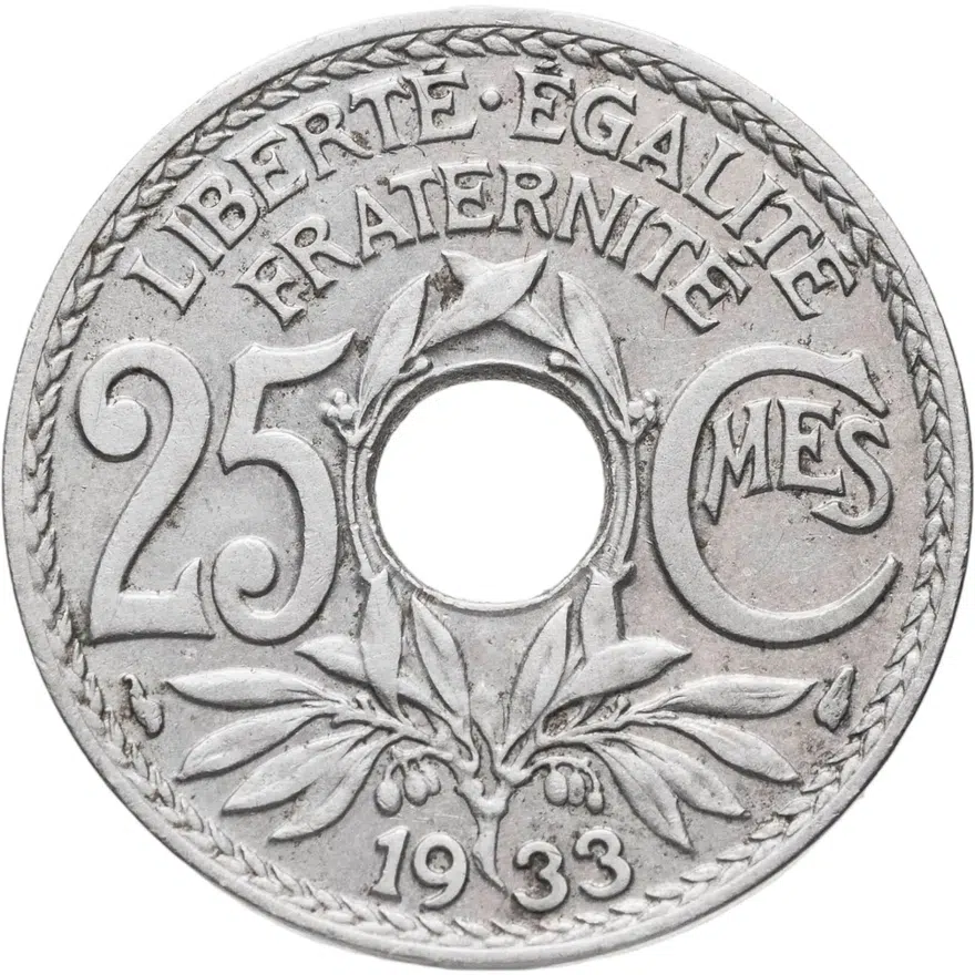 Франция 25 сантимов (centimes) 1933, аверс