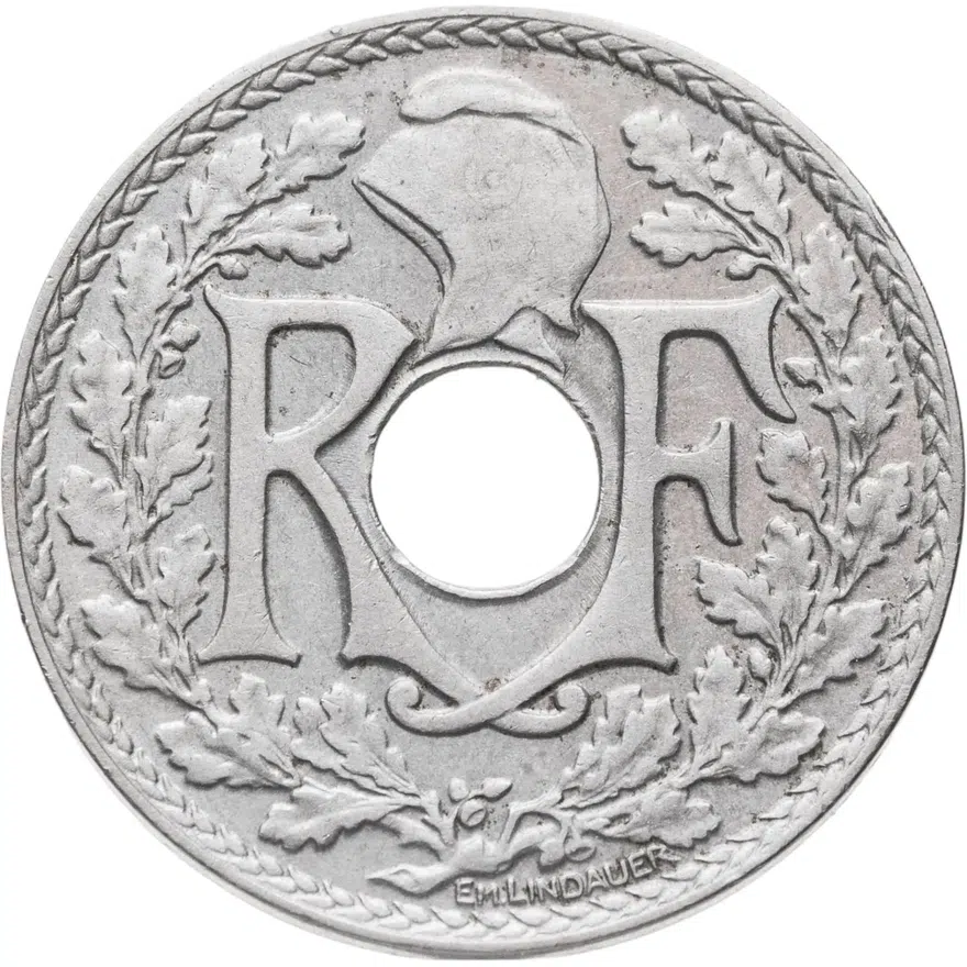 Франция 25 сантимов (centimes) 1933, реверс