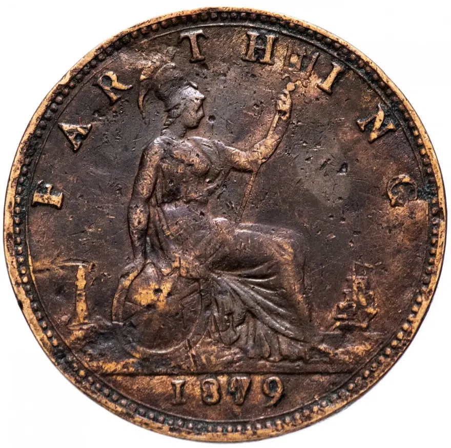 Великобритания 1 фартинг (farthing) 1879, аверс