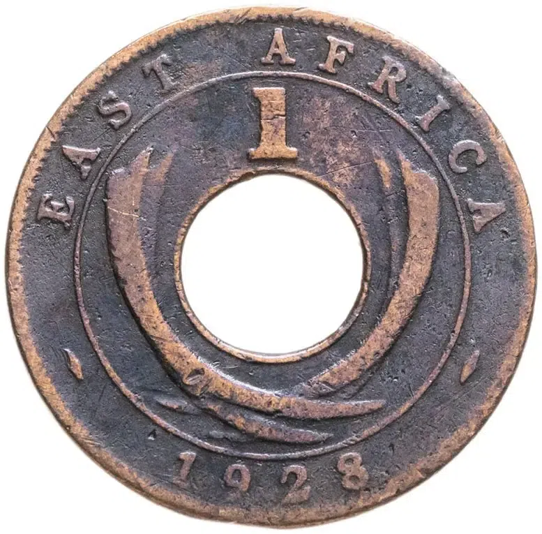 Британская Восточная Африка 1 цент (cent) 1928 H  знак монетного двора: "H" - Хитон, Бирмингем, реверс