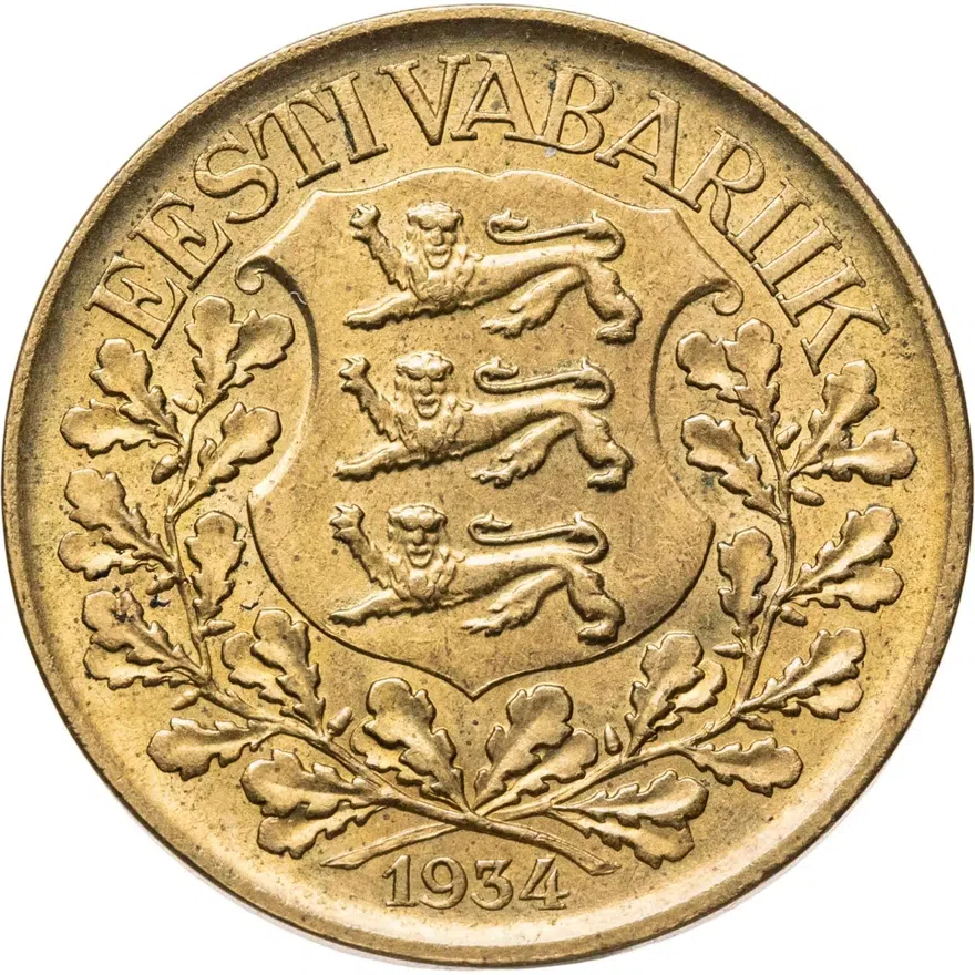 Эстония 1 крона (kroon) 1934, реверс