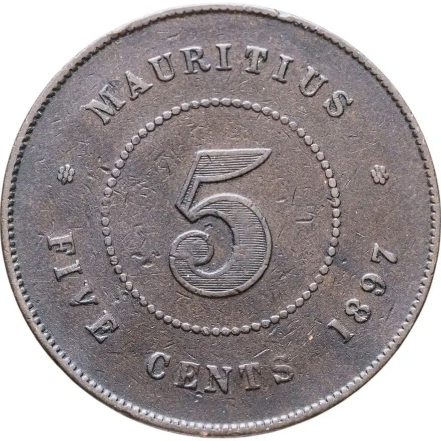 Маврикий 5 центов (cents) 1897
