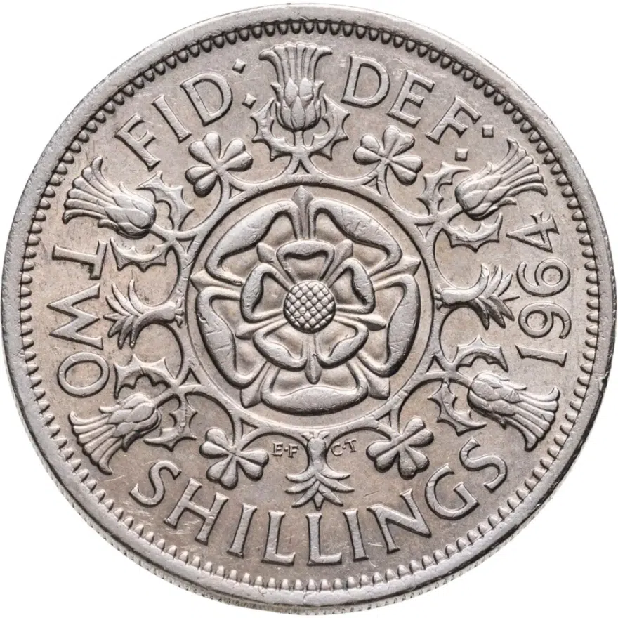 Великобритания 2 шиллинга (флорин, shillings) 1964, реверс