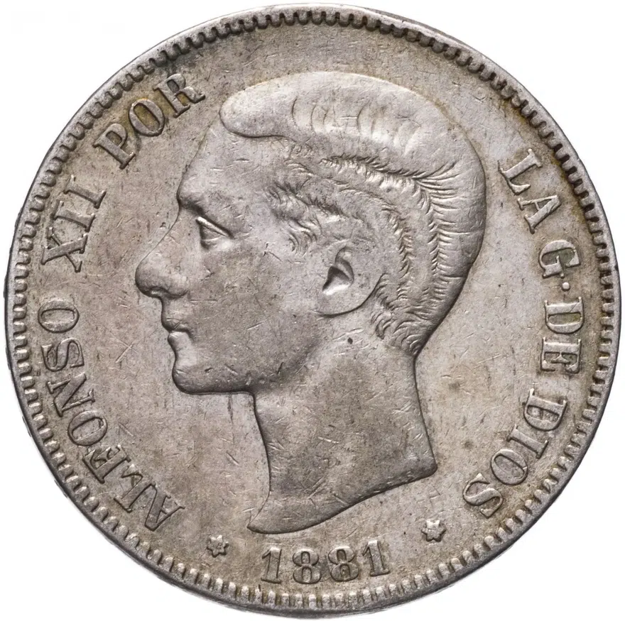 Испания 5 песет (pesetas) 1881