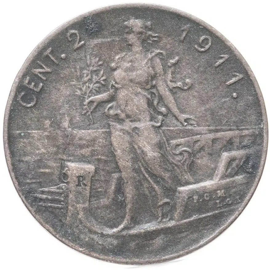 Италия 2 чентезимо (centesimi) 1911, реверс
