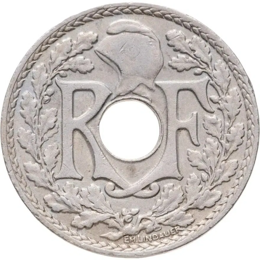 Франция 10 сантимов (centimes) 1933, реверс