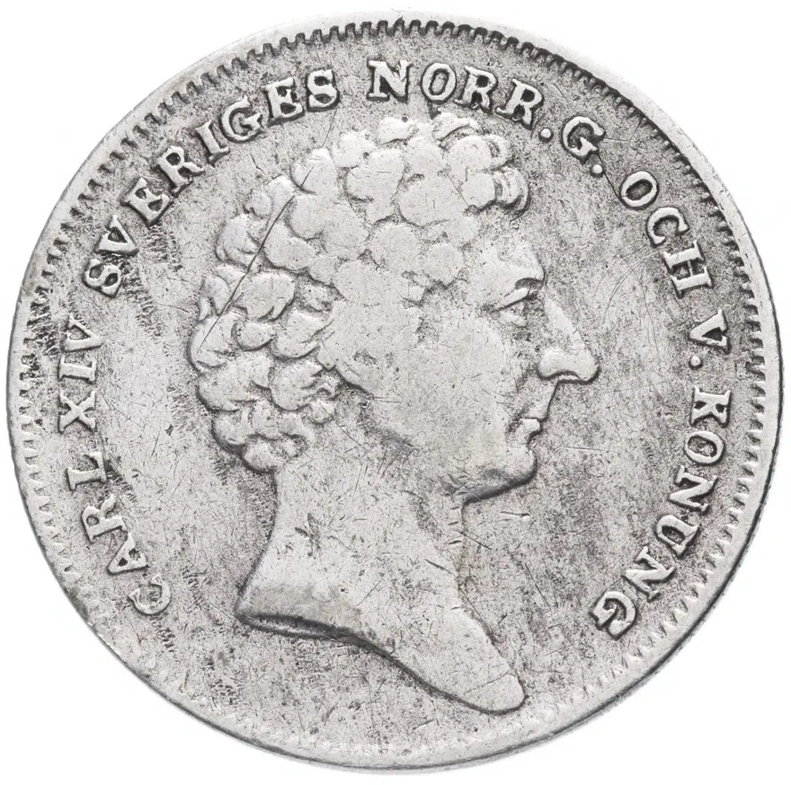 Швеция 1/8 специес-риксдалера (riksdaler species) 1833, аверс