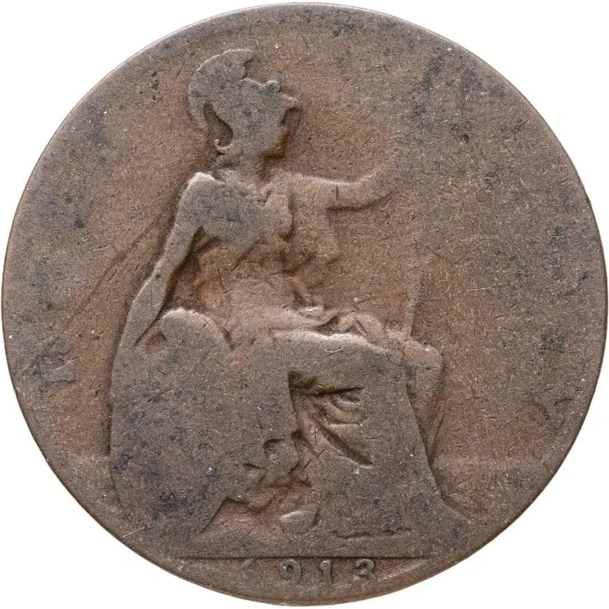 Великобритания 1/2 пенни (penny) 1913, реверс