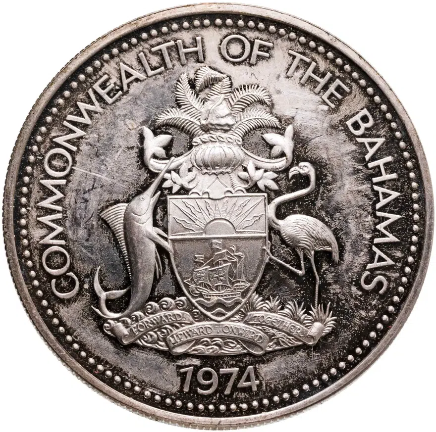 Багамы 2 доллара (dollars) 1974