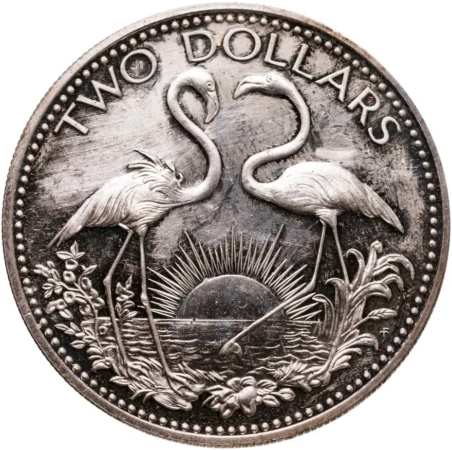 Багамы 2 доллара (dollars) 1974, реверс