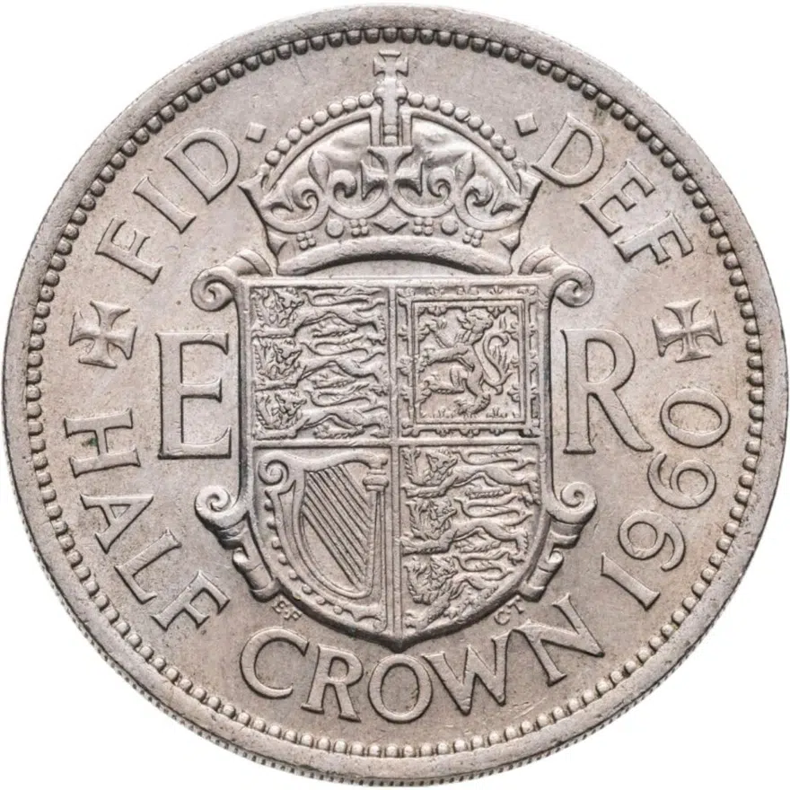 Великобритания 1/2 кроны (crown) 1960, аверс