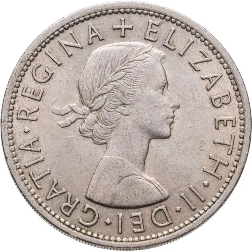 Великобритания 1/2 кроны (crown) 1960, реверс