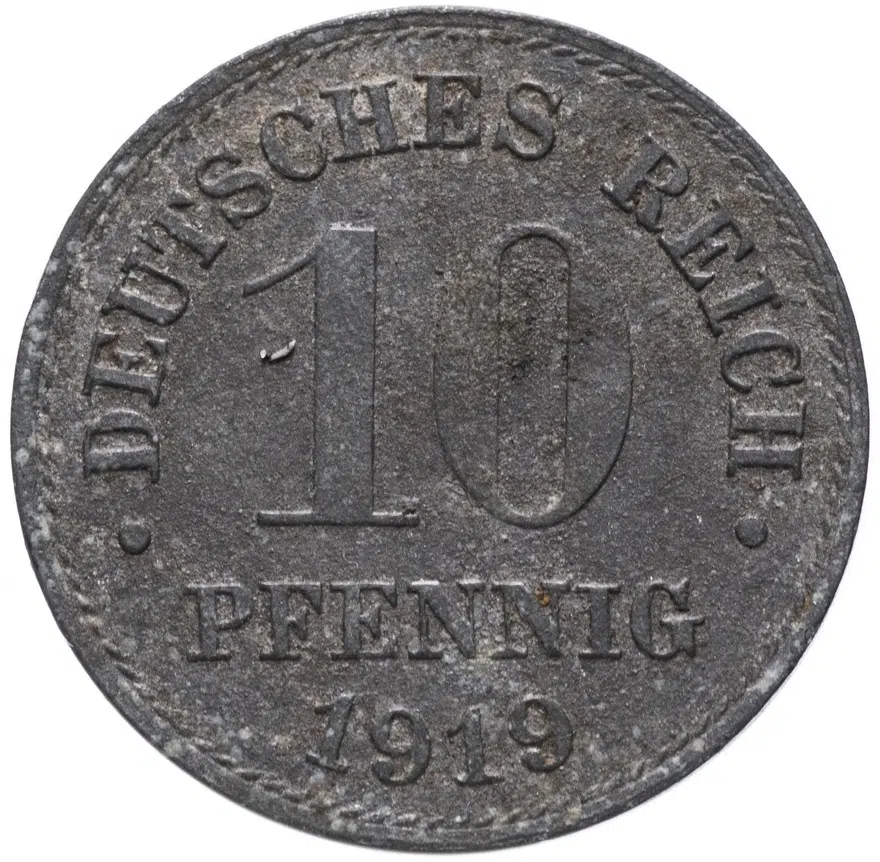 Германия 10 пфеннигов (pfennig) 1919, аверс