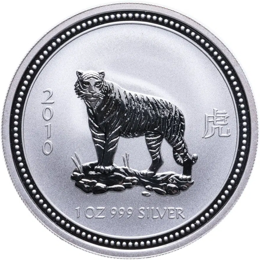 Австралия 1 доллар (dollar) 2010  Восточный календарь - Год Тигра, аверс