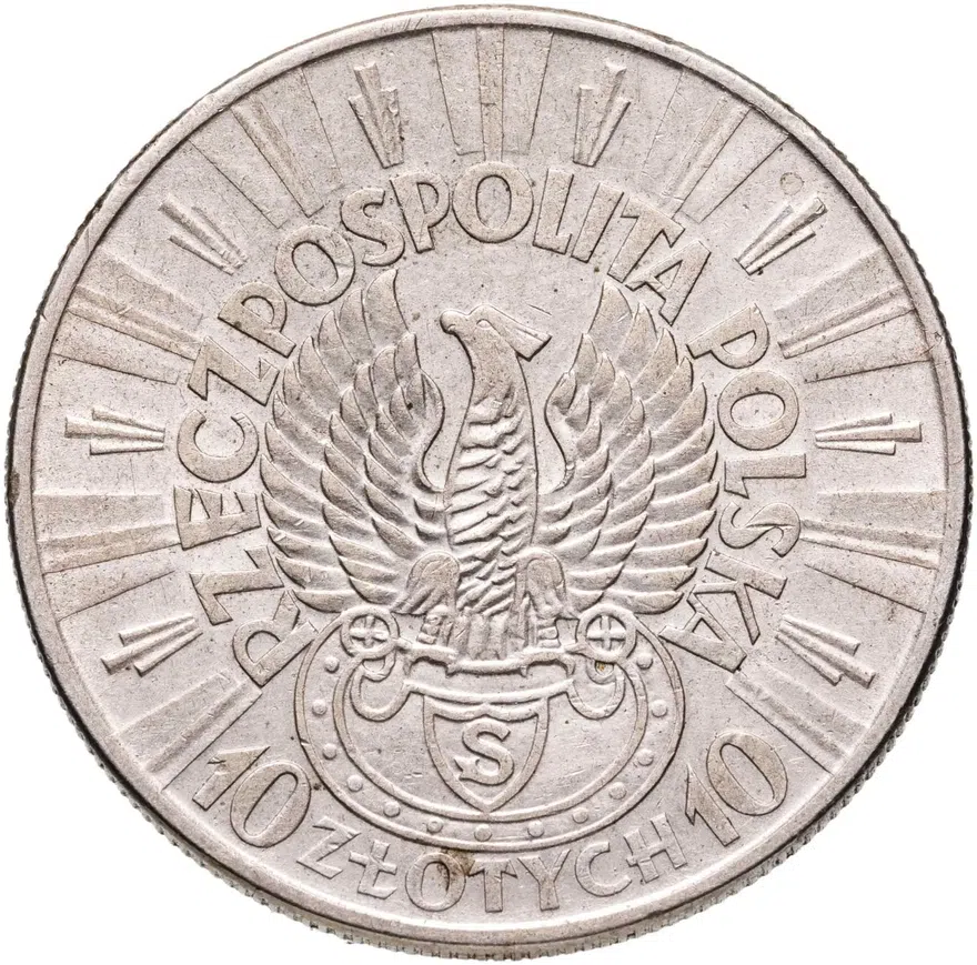 Польша 10 злотых 1934, реверс