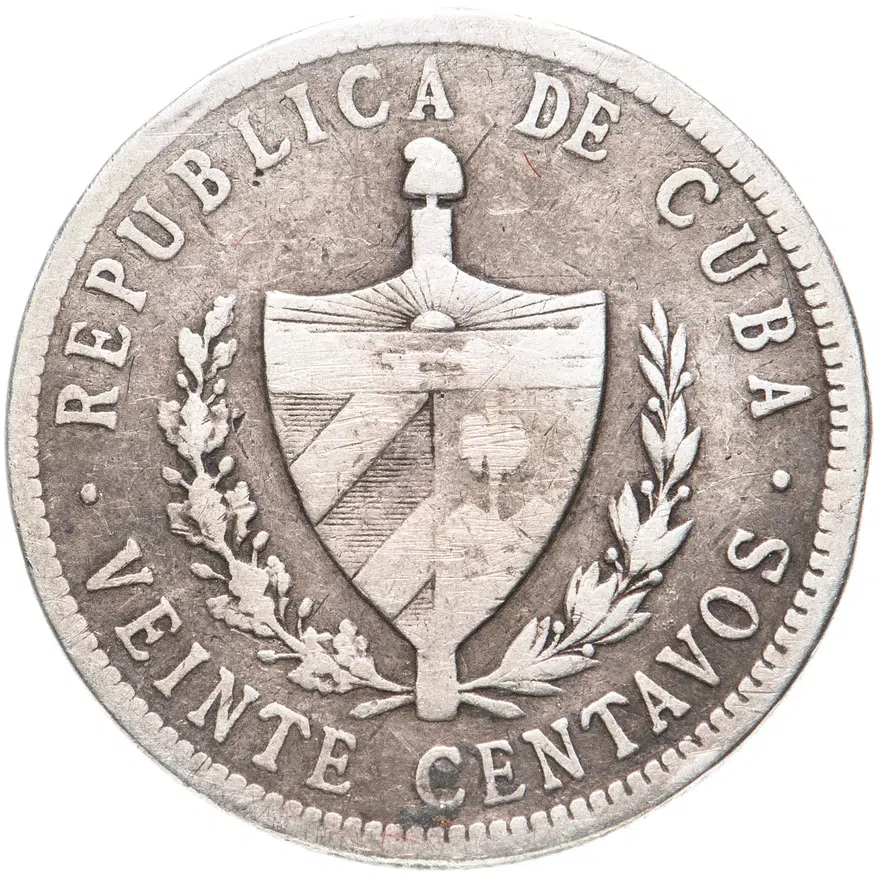 Куба 20 сентаво (centavos) 1920, реверс