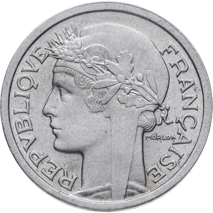 Франция 1 франк (franc) 1958   Без отметки монетного двора, аверс