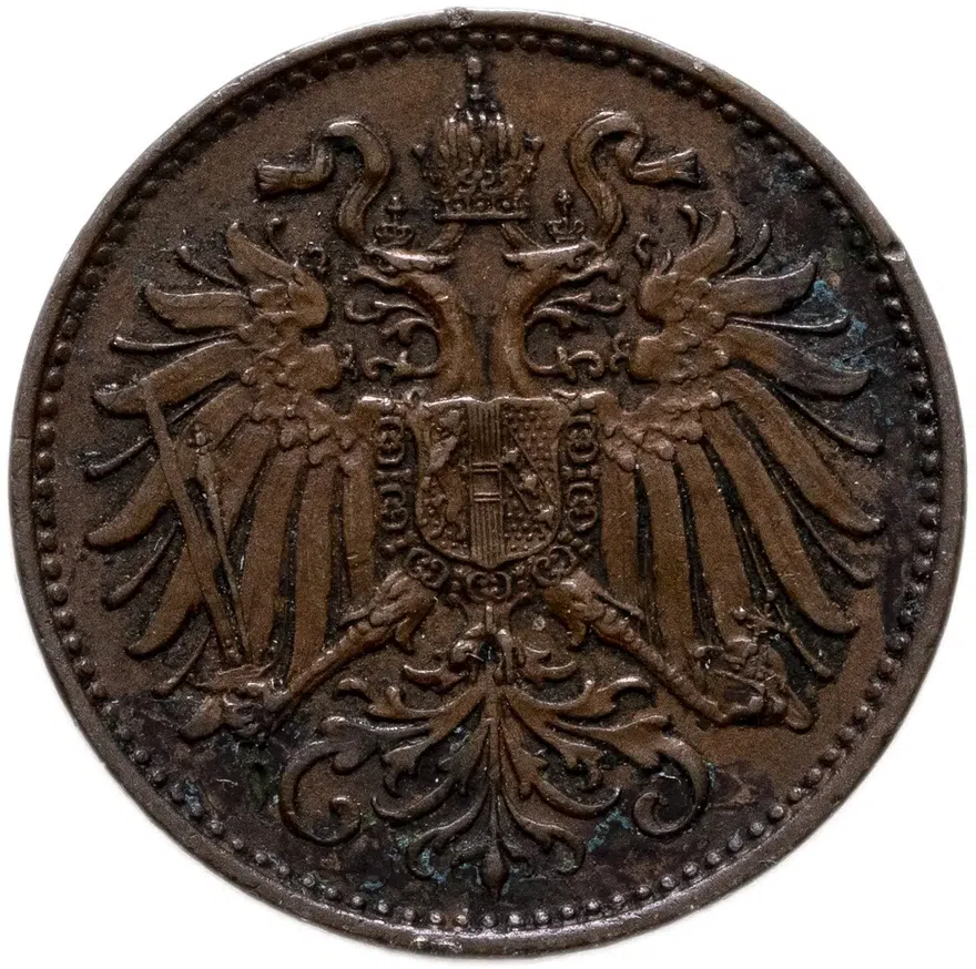 Австрия 2 геллера (heller) 1893, реверс