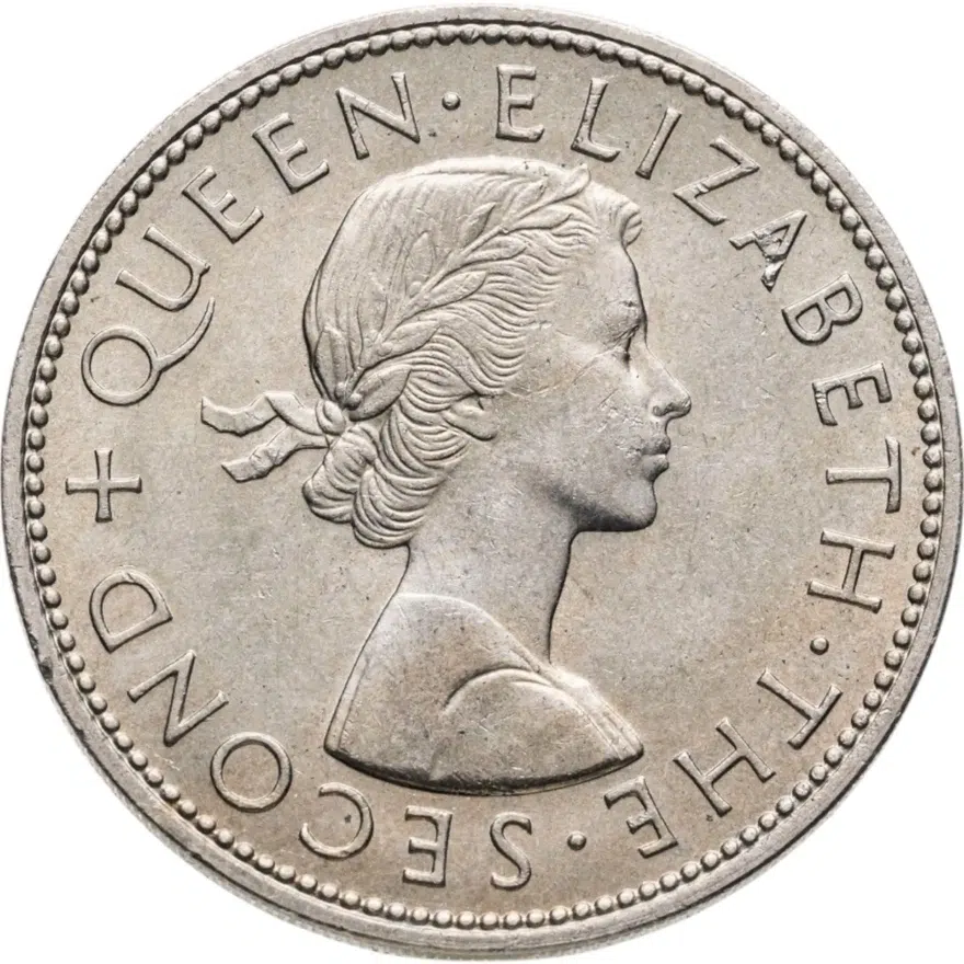 Новая Зеландия 1/2 кроны  (half crown) 1962, реверс