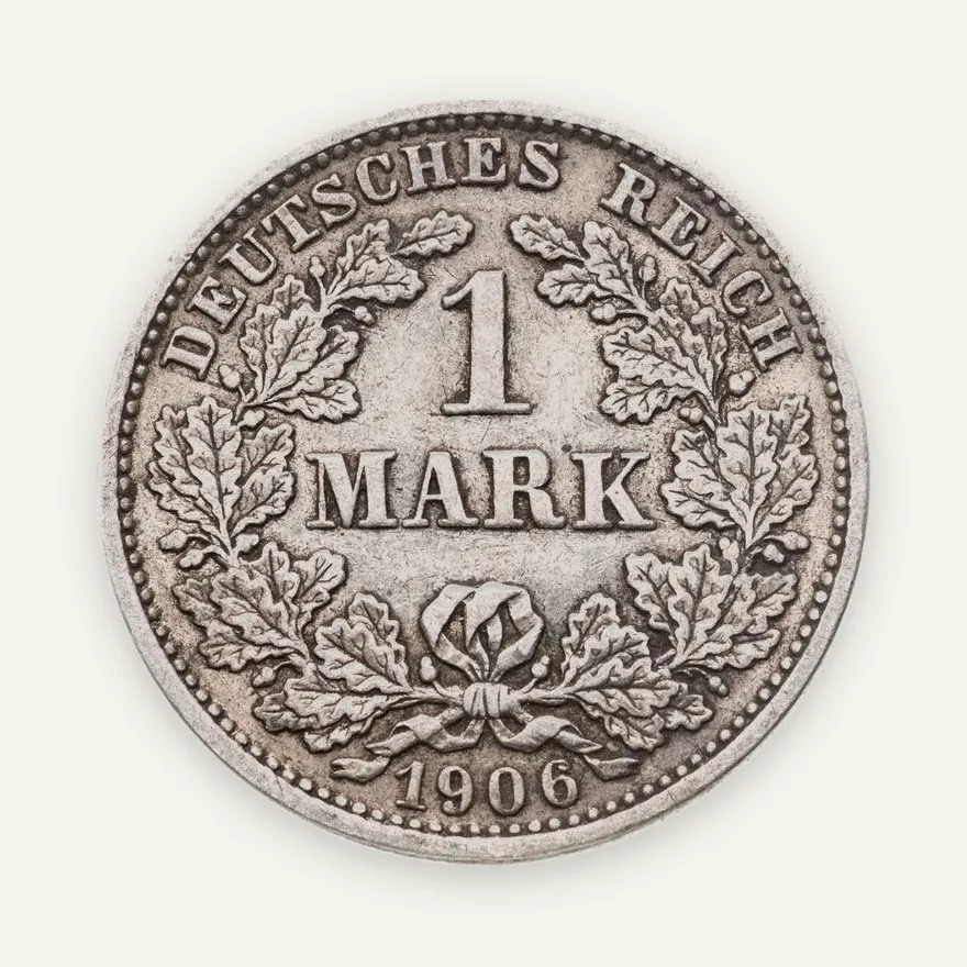 Германия 1 марка (mark) 1906 D  знак монетного двора: "D" - Мюнхен, аверс