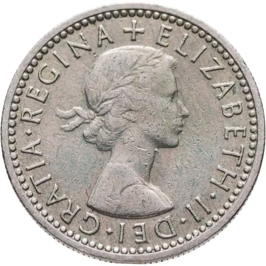 Великобритания 6 пенсов (pence) 1960, реверс
