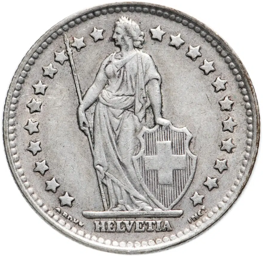 Швейцария 1 франк (franc) 1946, реверс