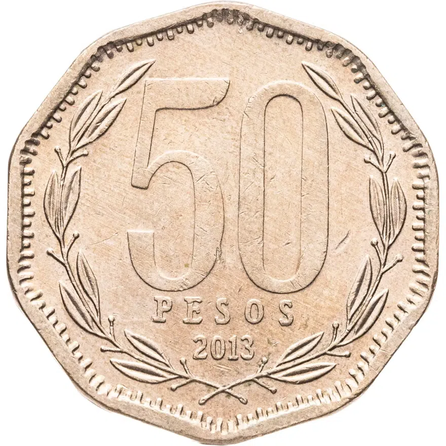 Чили 50 песо (pesos) 2013