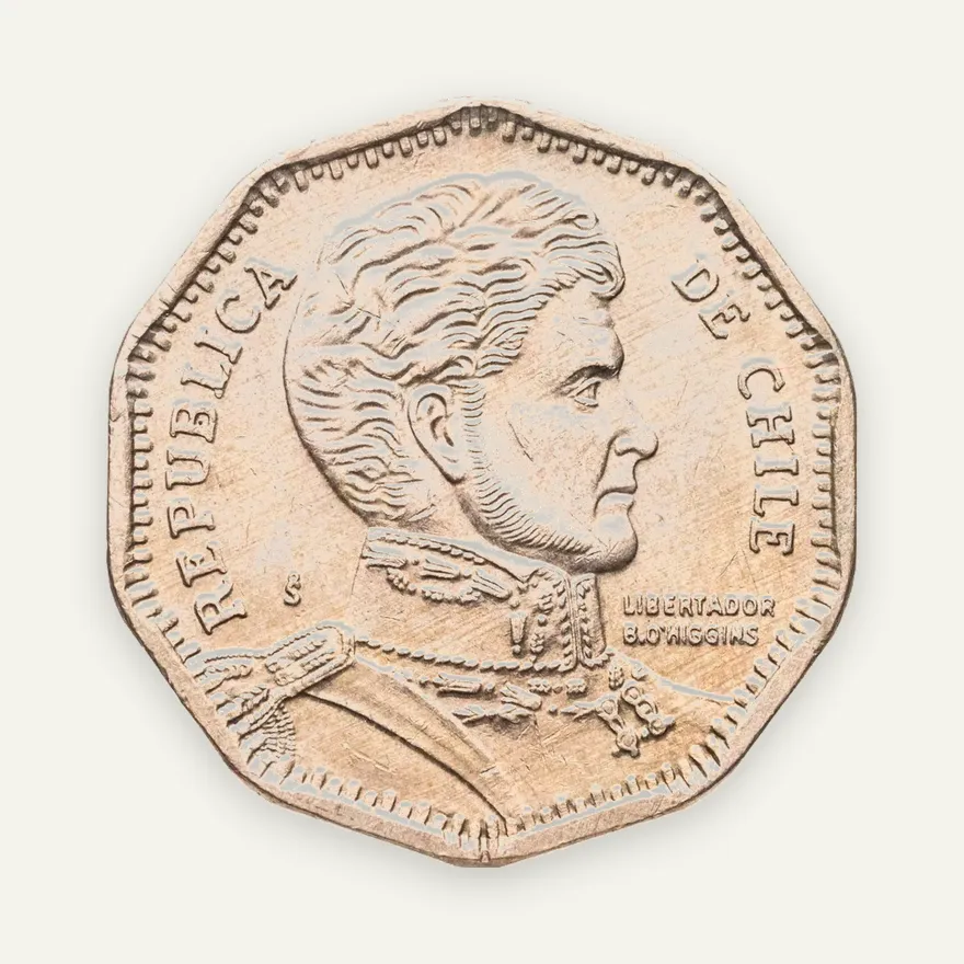 Чили 50 песо (pesos) 2013, реверс