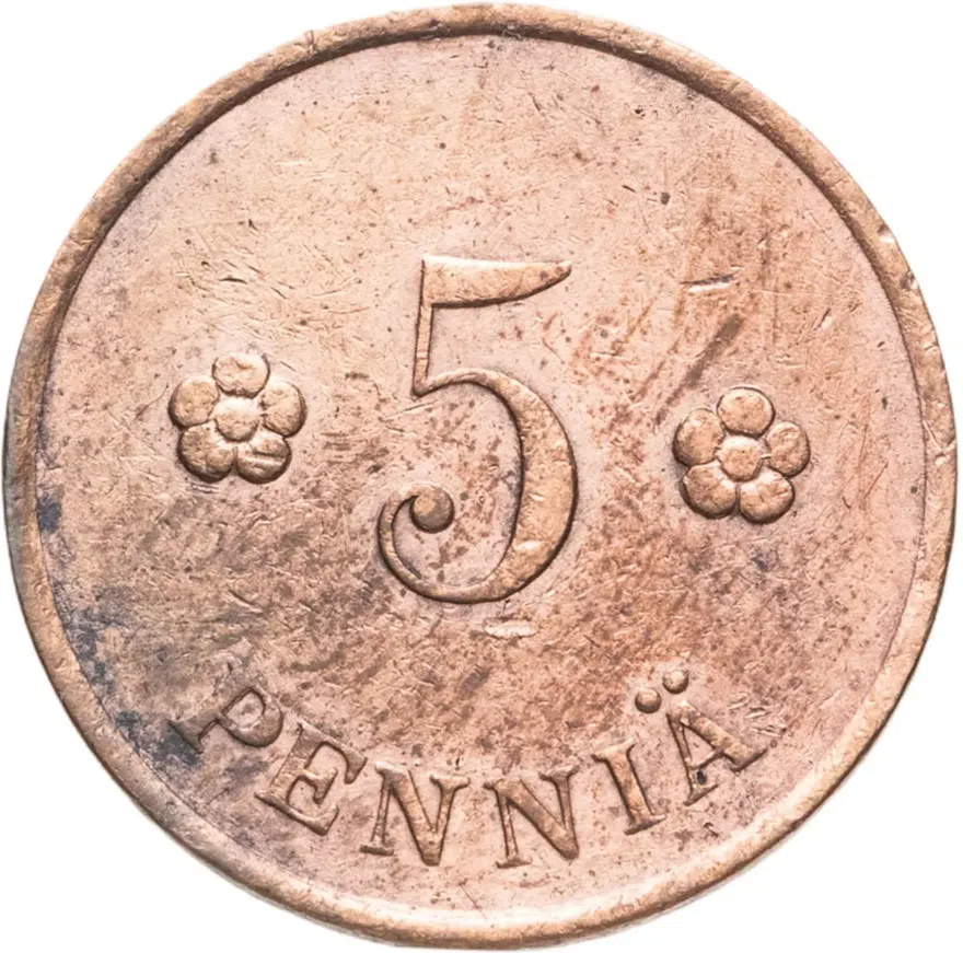 Финляндия 5 пенни (pennia) 1929